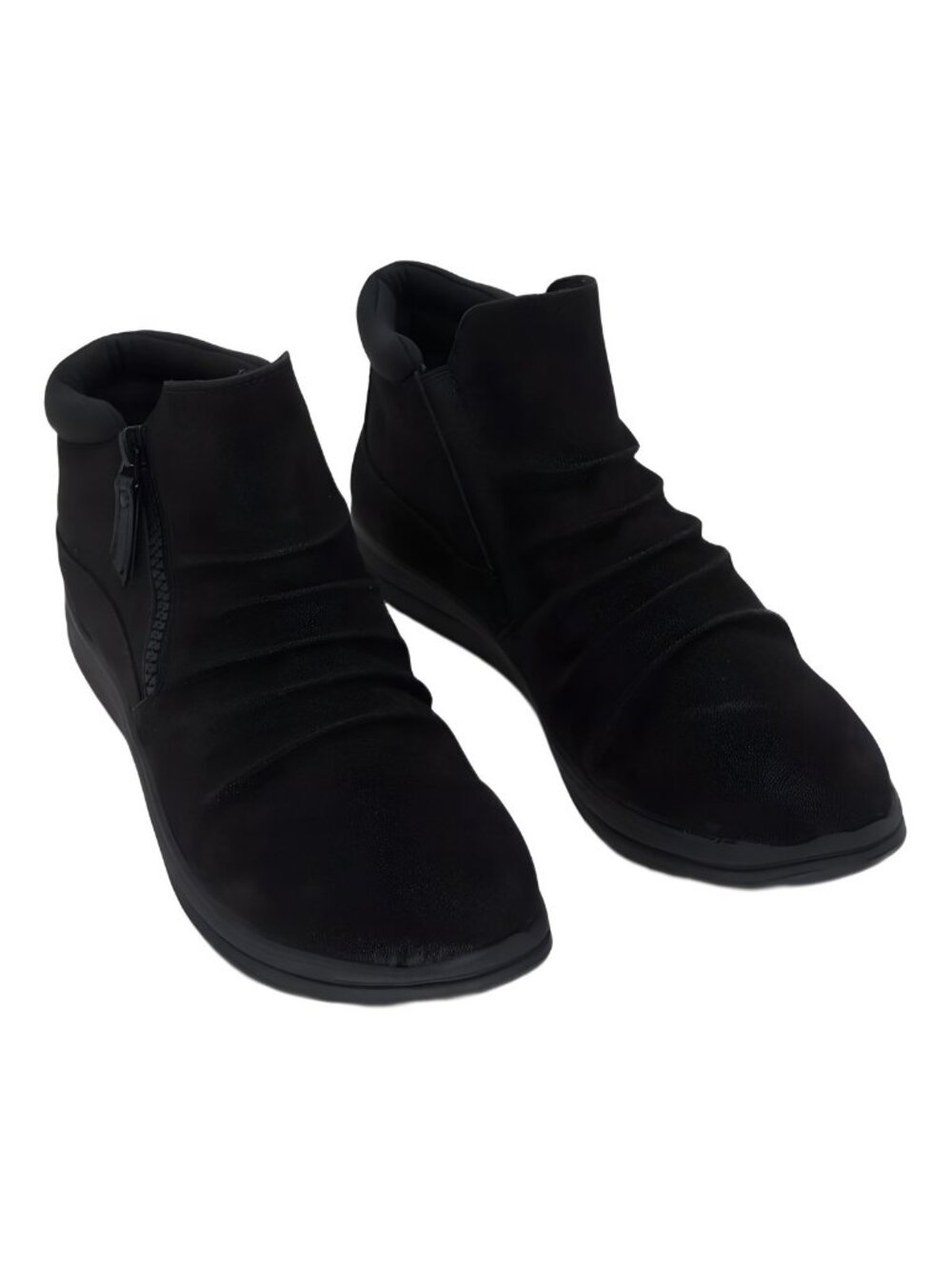 Clarks Women's Breeze Range Ruched Ankle Booties Black Size US 8M EU 39